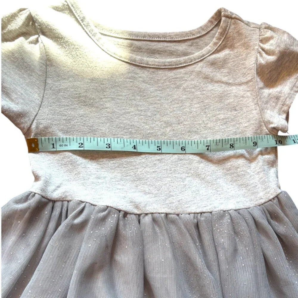 Wonder Nation girl's sparkly gray short sleeve tutu‎ skirt dress sz 3t